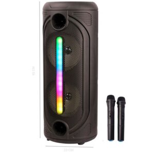 Безжична Bluetooth колона с 2 микрофона и RGB ефекти