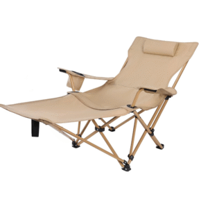 Сгъваем шезлонг с подложка за крака и възглавница