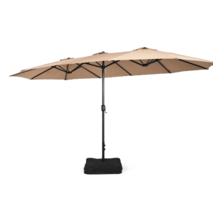 Двоен градински чадър с манивела, бежов