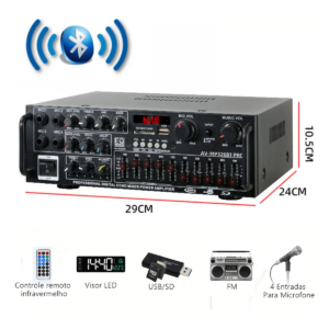 Аудио усилвател с Bluetooth, дистанционно управление